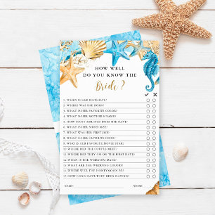 Papier Sous le jeu de Fête des mariées Sea Blue & Gold