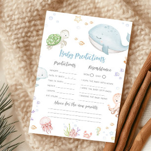 Papier Sous l'océan Jeu de Prédictions pour Baby Shower