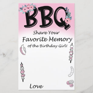 Papier Souvenir préféré de BBQ de la fêtarde