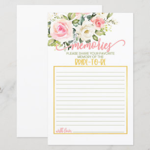 Papier Souvenirs de la mariée - Rose Floral & Or