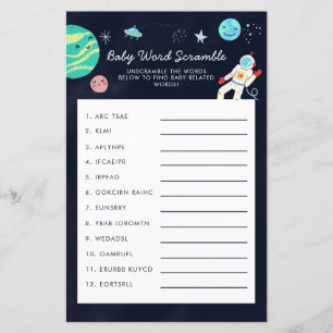 Papier Space Galaxy Baby Word Scramble Jeu