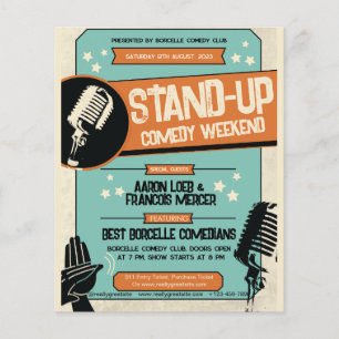 Papier Spectacle de comédie stand-up rétro vintage grunge