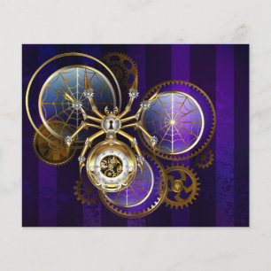 Papier Spider Steampunk sur Arrière - plan pourpre