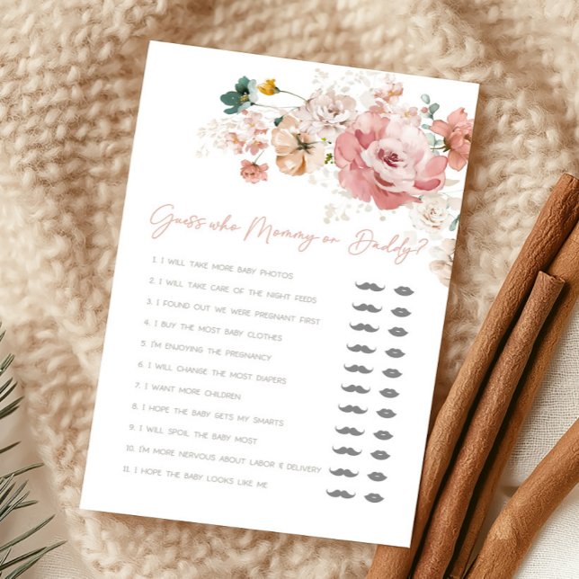 Papier Spring Wildflower Baby Shower Guess Who Game (Wildflower Baby Shower Game)