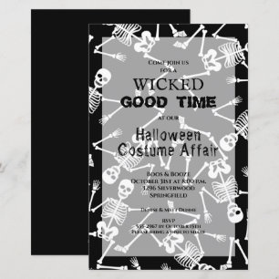 Papier Squelettes Budget Halloween Invitations
