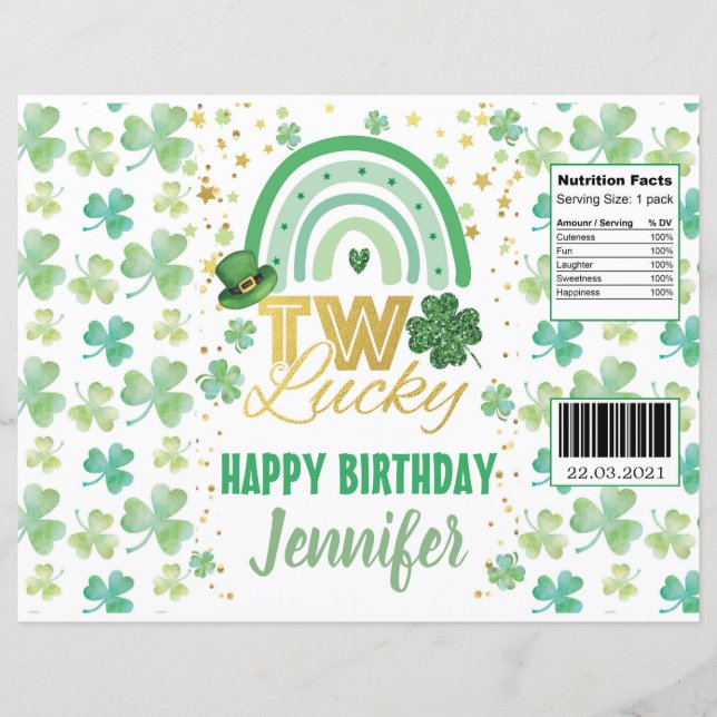 Papier St Patrick's Day Two Lucky Chip Wrapper (Devant)
