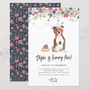 Papier Staffordshire Bull Terrier Chien Anniversaire Invi