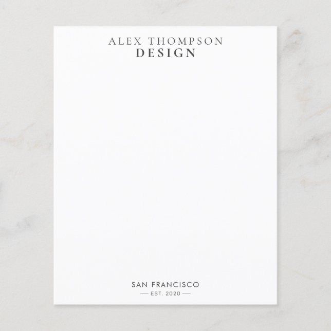 Papier Stationery Professionnel Moderne Minimaliste (Devant)