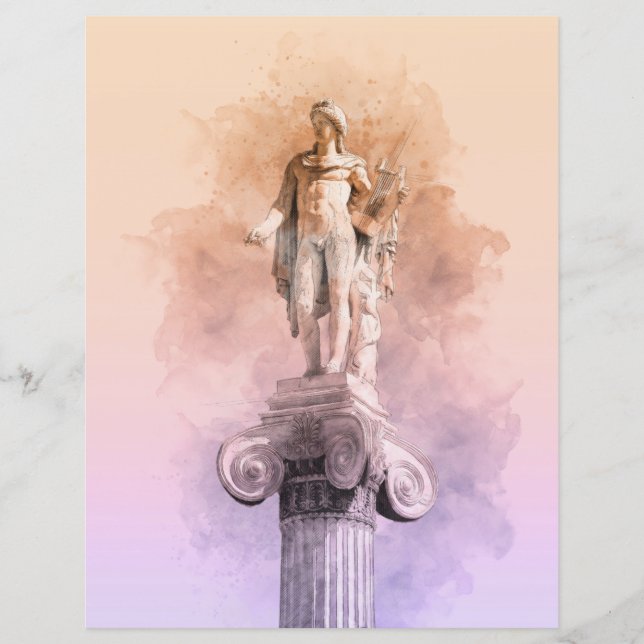 Papier Statue classique grecque Apollo - Inspiré du marbr (Devant)