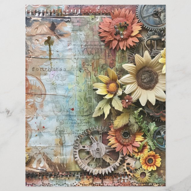 Papier Steampunk Floral (Devant)
