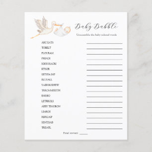 Papier Stork Babble Mot Scramble