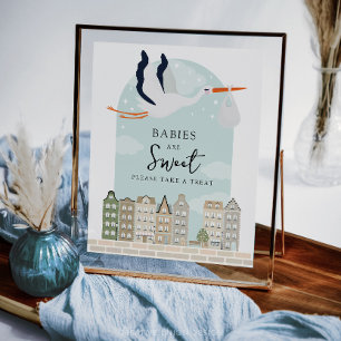 Papier Stork Boho Baby shower Les bébés sont des faveurs 