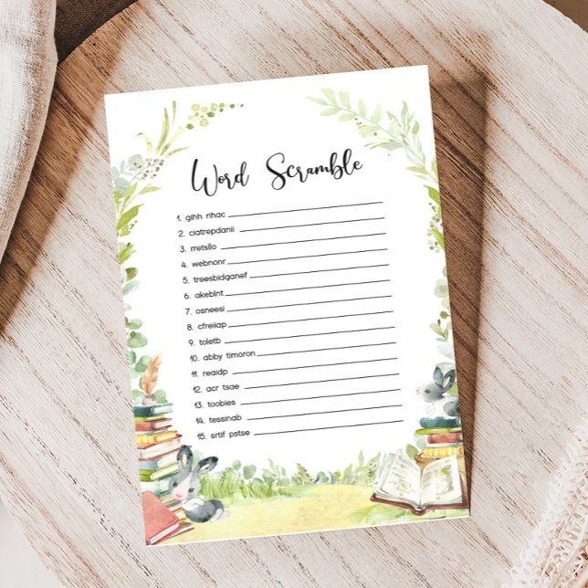 Papier Storybook New Chapter Shower Word Scramble Game (Storybook Baby Shower Game)