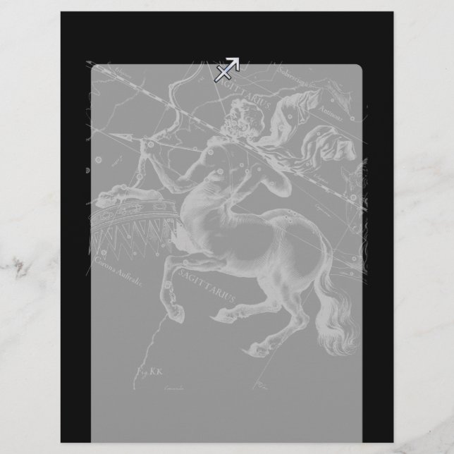 Papier Style Chrome Sagittarius Zodiac Connexion Hevelius (Devant)