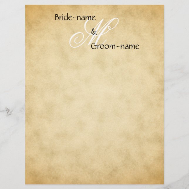 Papier Style Vintage de monogramme de mariage personnalis (Devant)