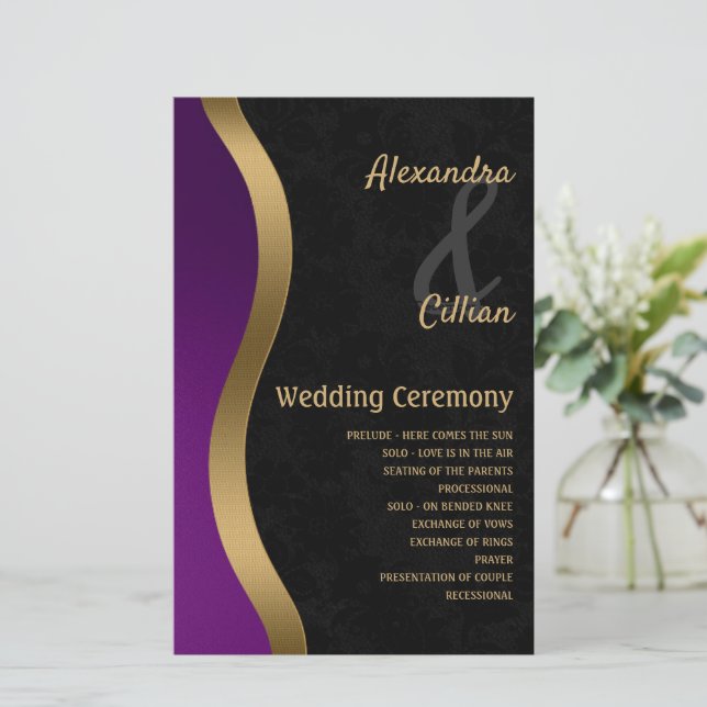 Papier Style violet et or (Debout devant)