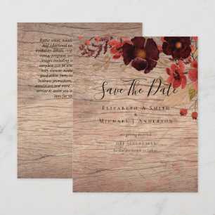 Papier Sublime Bourgogne Floral Mariage SAVE DATES Budget