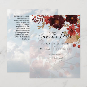 Papier Sublime Bourgogne Floral Mariage SAVE DATES Budget
