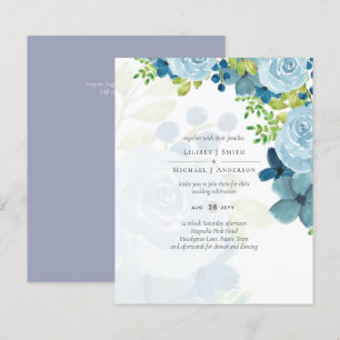 Papier Sublime Dusty Blue Flowers Sage Green Mariage