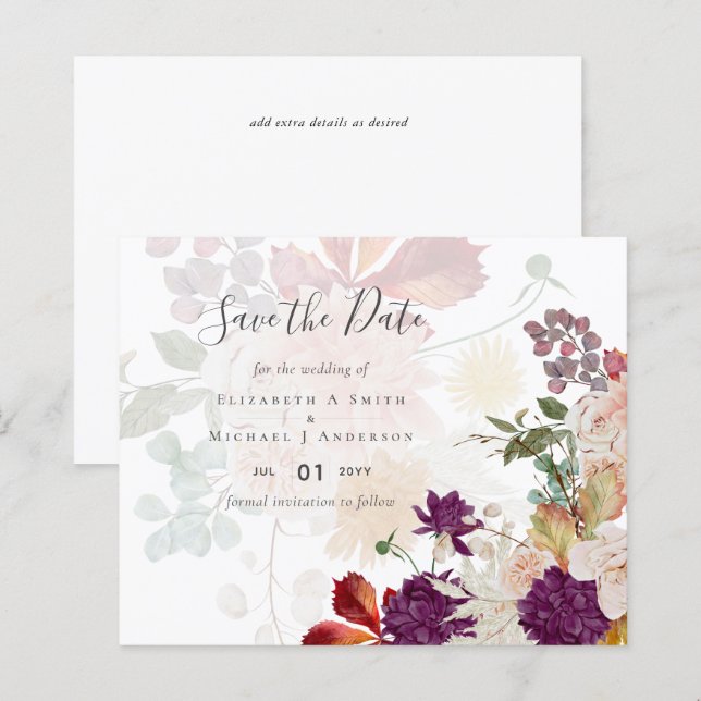 Papier Sublime Mulberry orange Floral Mariage Suite (Devant / Derrière)