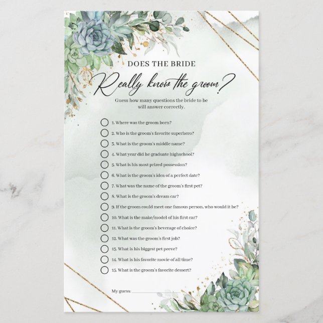 Papier Succulents Est-Ce Que L'Épouse Connaît Vraiment La (Devant)