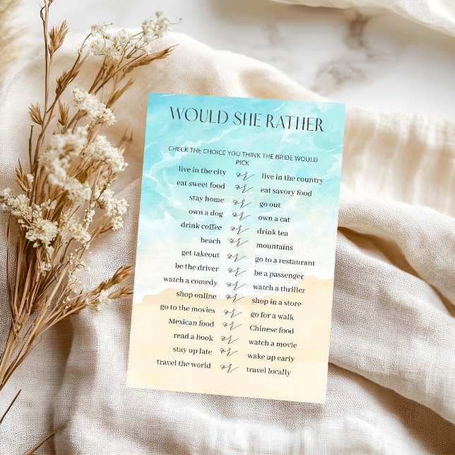 Papier Summer Beach Fête des mariées Voudrait-Elle Plutôt (Créateur téléchargé)