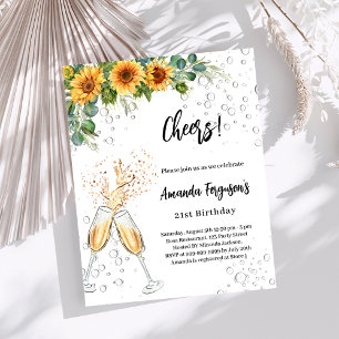 Papier Sunflower encourage les bulles invitation d'annive