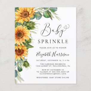 Papier Sunflower Eucalyptus Baby Sprinkle Invitation