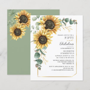 Papier Sunflower Eucalyptus Floral Script 50e anniversair