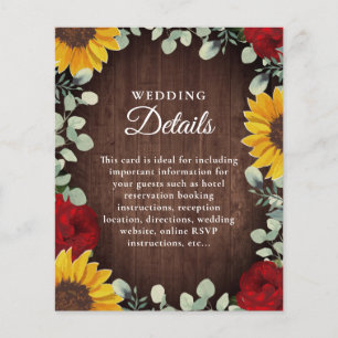 Papier Sunflower Eucalyptus Red Rose Wood Détails du Mari