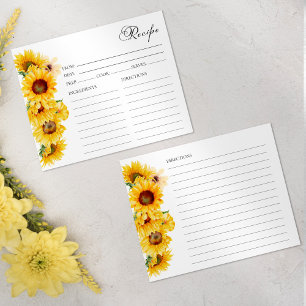 Papier Sunflower Fall Floral Fête des mariées Recettes Ca