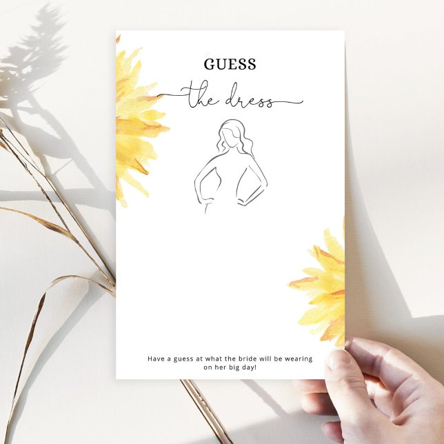Papier Sunflower Guess la robe jeu de douche nuptiale (Créateur téléchargé)