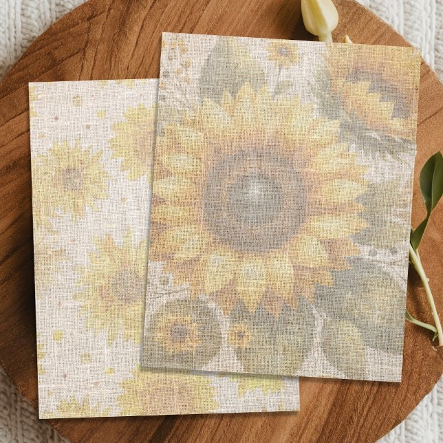 Papier Sunflower Linen Design Scrapbook Paper (Créateur téléchargé)