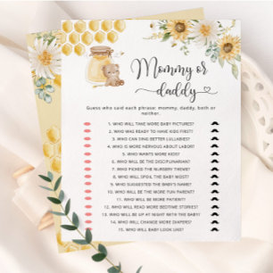 Papier Sunflower miel maman ou papa jeu de baby shower