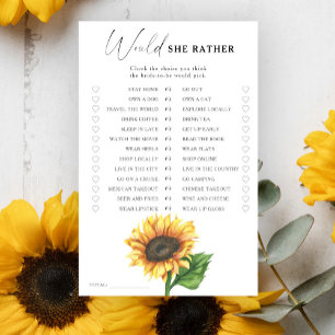 Papier Sunflower nite douche nuptiale préférerait-elle jo