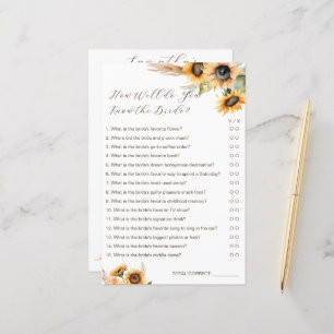 Papier Sunflower, tu connais bien le jeu de la mariée