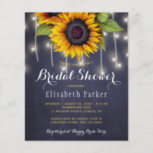 Papier Sunflowers chic à cordes rustiques lumières nuptia