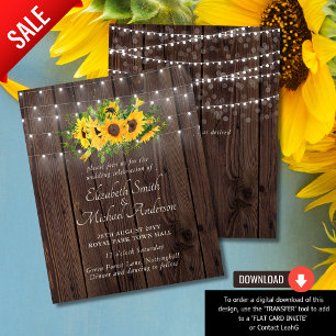 Papier Sunflowers Invitation par Low Budget Mariage Netwo