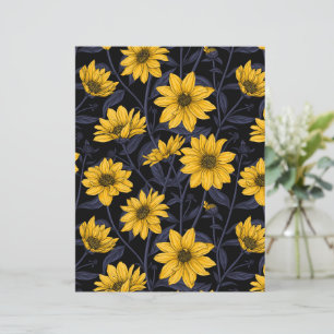 Papier Sunroot, tournesol sauvage en jaune et bleu
