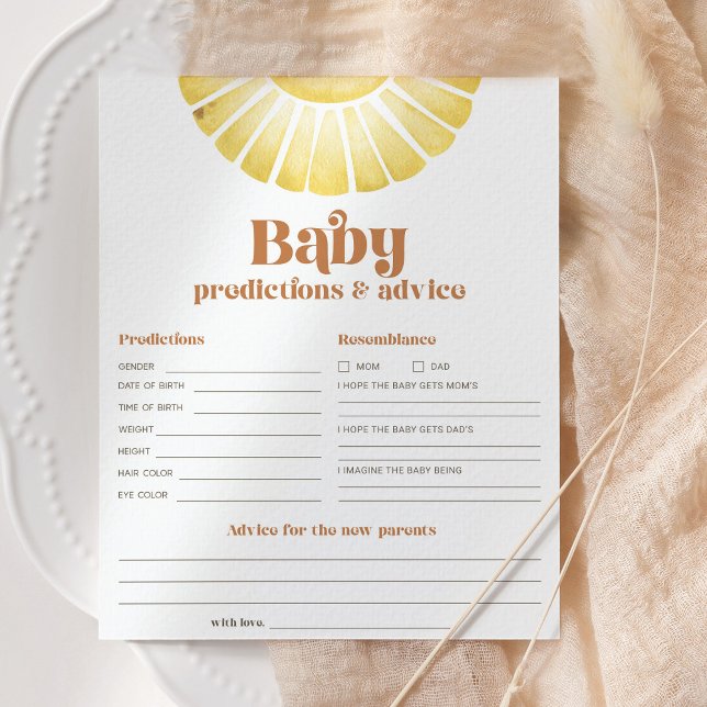Papier Sunshine Baby Prédictions et conseils jeu de douch (Créateur téléchargé)