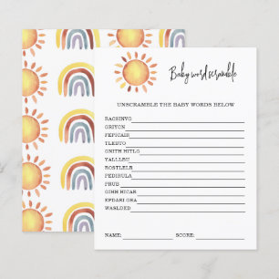 Papier Sunshine Baby Word Scramble   Jeu Baby shower
