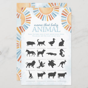 Papier Sunshine Nom que bébé animal douche jeu