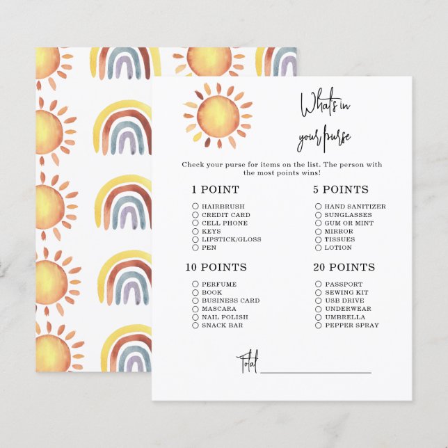 Papier Sunshine Whats dans votre baby shower à porte (Devant / Derrière)
