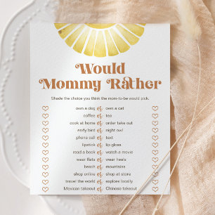 Papier Sunshine Will Momy Plutôt Baby shower Jeu