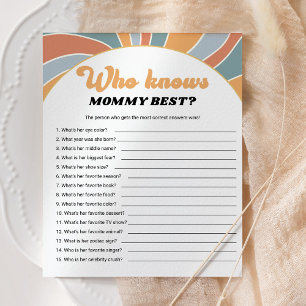 Papier Super Qui Connaît Maman Meilleur Baby shower Jeu