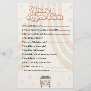 Papier super rétro baby shower pépinière jeu de rime