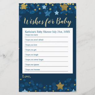 Papier Sur la Lune Baby shower des souhaits pour bébé