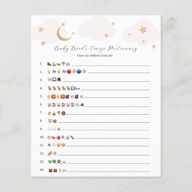 Papier Sur la lune rose livres pour bébés Emoji Jeu (Devant)