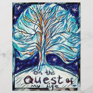 Papier Sur la quête de ma vie - Arbre - Étoiles.