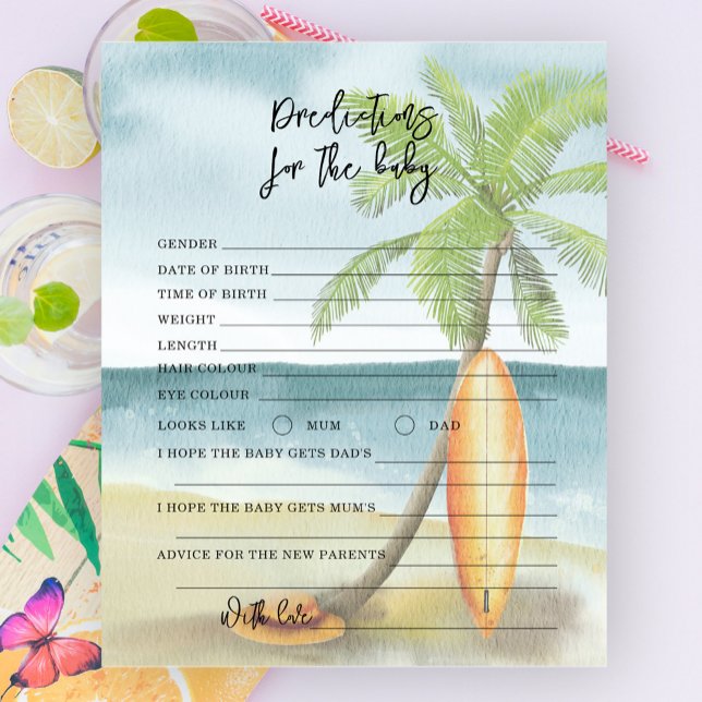 Papier Surf plage - prédictions et conseils bébé (Créateur téléchargé)
